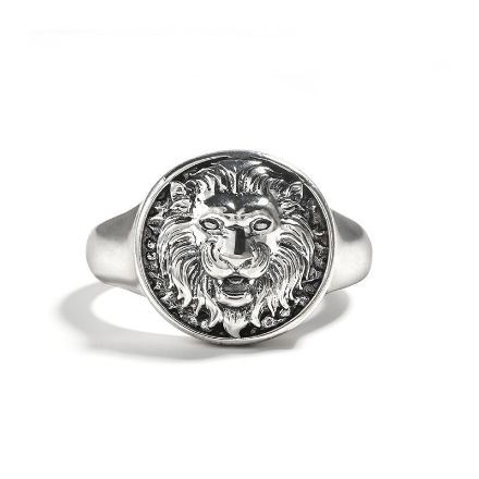 Bortwide "King of Beasts" Lion Sterling Silver Men's Ring