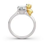 Bortwide Hug Me "Queen's Corgi" Round Cut Sterling Silver Ring