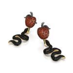 Bortwide "Forbidden Fruit" Snake&Apple Sterling Silver Earrings