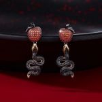 Bortwide "Forbidden Fruit" Snake&Apple Sterling Silver Earrings