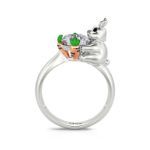 Bortwide Hug Me "Rabbit Loves Carrots" Bunny Round Cut Sterling Silver Ring