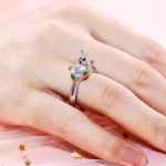 Bortwide Hug Me "Rabbit Loves Carrots" Bunny Round Cut Sterling Silver Ring