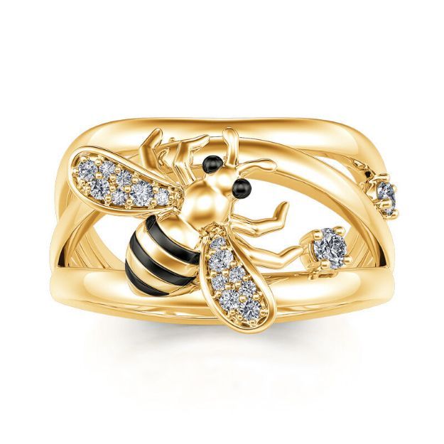 Bortwide Honey Bee Crossover Sterling Silver Ring