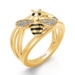 Bortwide Honey Bee Crossover Sterling Silver Ring