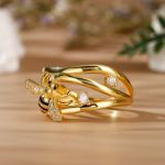 Bortwide Honey Bee Crossover Sterling Silver Ring