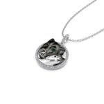 Bortwide "Huddle with You" Mom and Baby Panther Sterling Silver Necklace