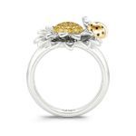 Bortwide Ladybug With Daisy Sterling Silver Ring