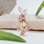 Bortwide "Adorable Rabbit" Mother-of-Pearl Sterling Silver Brooch