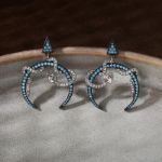 Bortwide "Interwoven Snake with Crescent" Sterling Silver Earrings