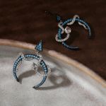 Bortwide "Interwoven Snake with Crescent" Sterling Silver Earrings