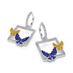 Bortwide "Nature's Awakening" Two Butterfly Sterling Silver Earrings