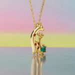 Bortwide "Sweet Scene" Mom and Baby Giraffe Sterling Silver Necklace