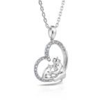 Bortwide "Mother's Protection" Mom and Baby Polar Bear Sterling Silver Necklace