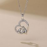 Bortwide "Mother's Protection" Mom and Baby Polar Bear Sterling Silver Necklace