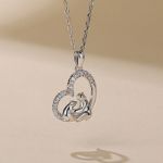 Bortwide "Mother's Protection" Mom and Baby Polar Bear Sterling Silver Necklace