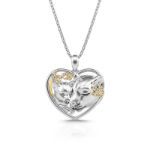 Bortwide "Huddle with You" Mom and Baby Lion Sterling Silver Necklace