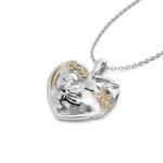 Bortwide "Huddle with You" Mom and Baby Lion Sterling Silver Necklace