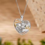 Bortwide "Huddle with You" Mom and Baby Lion Sterling Silver Necklace