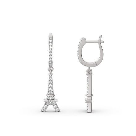 Bortwide Eiffel Tower Sterling Silver Drop Earrings