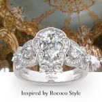 Bortwide Rococo Style Pear Cut Sterling Silver Ring