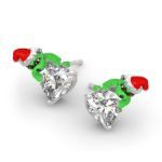 Bortwide Hug Me "Welcome Christmas" Heart Cut Sterling Silver Earrings