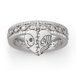 Bortwide "Magic of Love" Skull Couple Twist Sterling Silver Ring