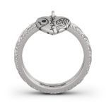 Bortwide "Magic of Love" Skull Couple Twist Sterling Silver Ring