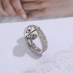 Bortwide "Magic of Love" Skull Couple Twist Sterling Silver Ring