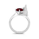 Bortwide Hug Me "Forest Guardian" Cartoon Chinchillas Round Cut Sterling Silver Ring