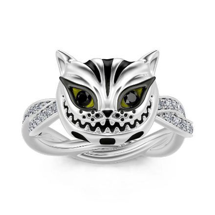 Bortwide "Appear and Disappear at Will" Cat Sterling Silver Rotating Ring