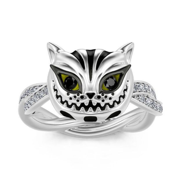 Bortwide "Appear and Disappear at Will" Cat Sterling Silver Rotating Ring