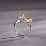 Bortwide Hug Me "Love & Fidelity" Swan Design Round Cut Sterling Silver Ring