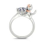 Bortwide Hug Me "Balloon Cat" Round Cut Sterling Silver Ring