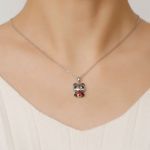 Bortwide Hug Me "Confess Your love" Panda Heart Cut Sterling Silver Necklace