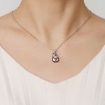 Bortwide Hug Me "Sweet Confession" Penguin Heart Cut Sterling Silver Necklace