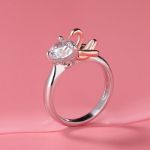 Bortwide Hug Me "Balloon Swan" Round Cut Sterling Silver Ring