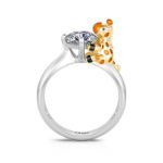 Bortwide Hug Me "Play with Giraffe" Giraffe Round Cut Sterling Silver Ring