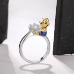 Bortwide Hug Me "Super Plumber" Round Cut Sterling Silver Ring