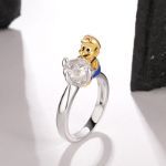 Bortwide Hug Me "Super Plumber" Round Cut Sterling Silver Ring
