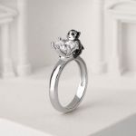 Bortwide Hug Me "Love at First Sight" Vampire Round Cut Sterling Silver Ring