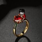 Bortwide Hug Me "Mr. Zombie" Round Cut Sterling Silver Ring