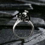 Bortwide Hug Me "Find Your Justice" Crow Doctor Round Cut Sterling Silver Ring