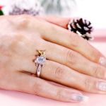 Bortwide Hug Me "Christmas Reindeer" Sleigh Round Cut Sterling Silver Ring