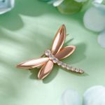 Bortwide "Garden Dragonfly" Round Cut Sterling Silver Brooch