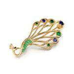 Bortwide "Hera Queen" Peacock Design Sterling Silver Brooch