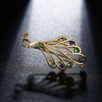 Bortwide "Hera Queen" Peacock Design Sterling Silver Brooch