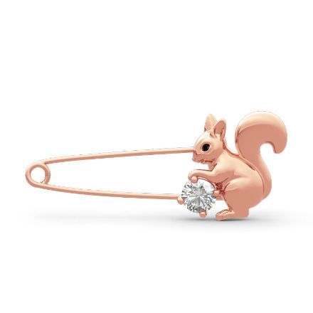 Bortwide "Lovely Squirrel" Round Cut Sterling Silver Brooch