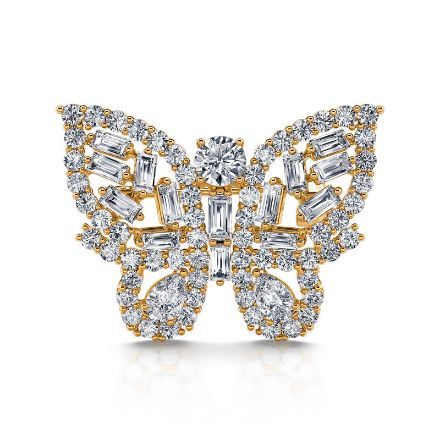 Bortwide "Fluttering Elegance" Butterfly Design Sterling Silver Brooch