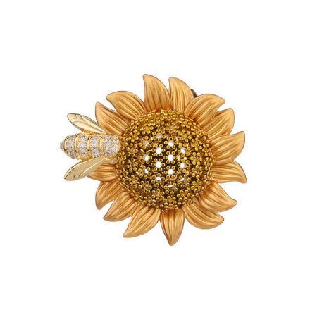 Bortwide Sunflower & Bee Design Brooch