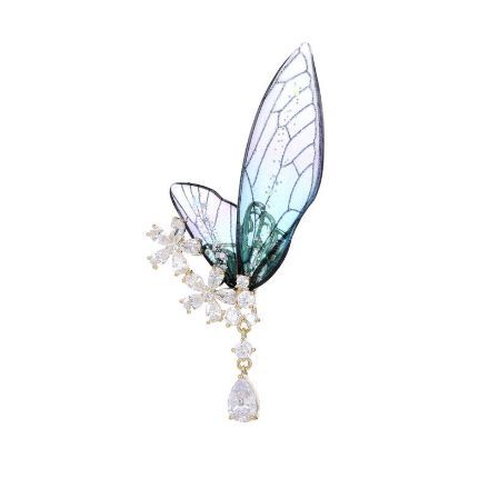 Bortwide Butterfly Wing Design Pear Cut Brooch